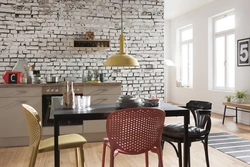 Brick Wallpaper Kitchen Design