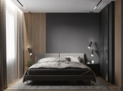 Bedroom interior in graphite color