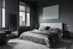 Bedroom interior in graphite color