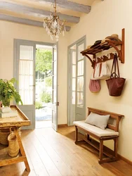 Hallway design photo in a country house