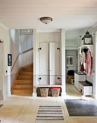 Hallway design photo in a country house