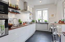 Black kitchens without upper cabinets photo