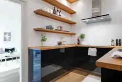 Чорныя кухні без верхніх шаф фота