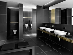 Black toilet bath design photo