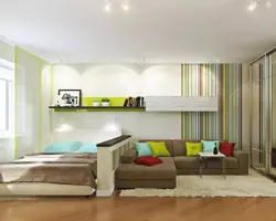 Bedroom And Children'S Room In One Room 18 Sq M Photo