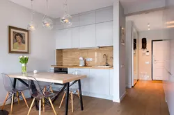 Kitchen design in a niche combined with a living room