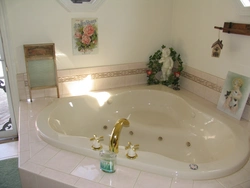 Bathroom with triangular bathtub photo