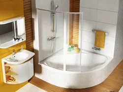 Bathroom with triangular bathtub photo