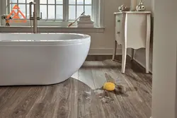 Photo bathroom design with quartz vinyl tiles
