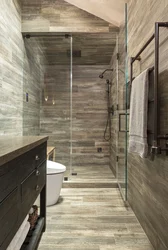 Photo bathroom design with quartz vinyl tiles