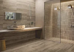 Photo bathroom design with quartz vinyl tiles