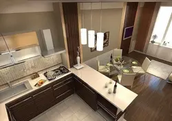 Kitchen design 16 sq m home