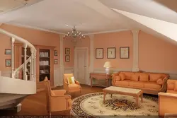 Гасцёўня ў персікавым колеры дызайн