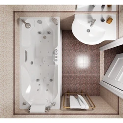 Rectangular bathtub in the interior