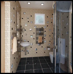 Suspended ceiling in the bathroom photo in Khrushchev