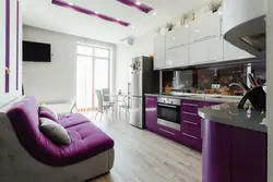 Lilac kitchen living room photo