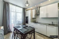 Gray kitchen interior what kind of curtains