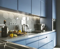 Blue tiles in kitchen design