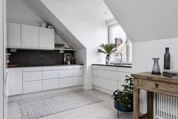 Sloping ceiling in the kitchen photo