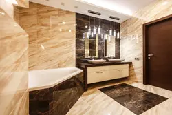 Bathroom design marble tiles beige