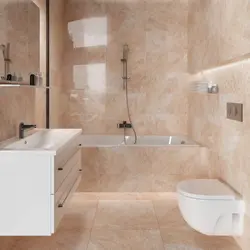 Bathroom design marble tiles beige