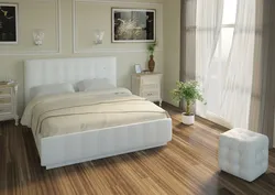 White bed in the bedroom photo