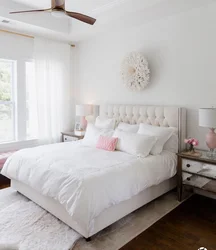 White bed in the bedroom photo