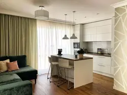 Kitchen living room design rectangular with one window