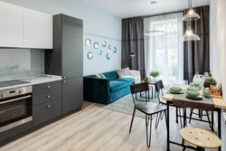 Kitchen with living room interior design peak