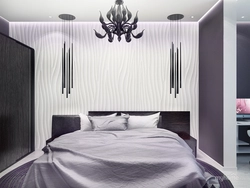 Gypsum panels in the bedroom interior