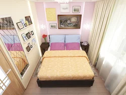 Photo of a small bedroom with a bed