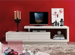 Qonaq otağında televizor stendi foto dizaynı