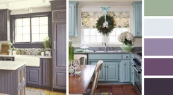 Lavender color in the kitchen interior