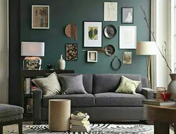Green Brown Living Room Interior