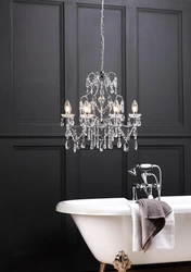 Chandelier in the bathroom photo