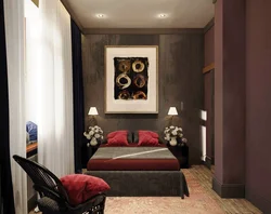 Small bedroom design in dark colors