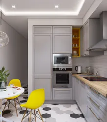 Gray kitchen in small interior