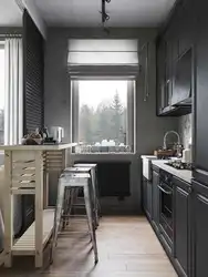 Серая кухня в интерьере маленькая