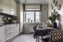 Gray kitchen in small interior