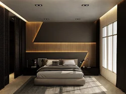 Bedroom interiors in masculine style