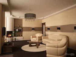 Coffee color in the living room interior