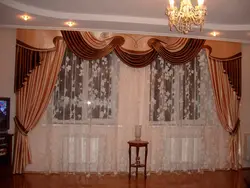 Curtains for the living room in a modern style, DIY photo
