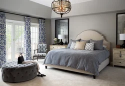 Combination of colors in the interior with gray bedroom