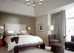 Combination of colors in the interior with gray bedroom