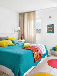 Bedroom interior one gray wall