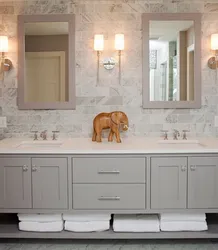 Iki lavabo ilə hamam dizaynı