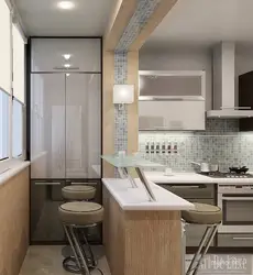 Balkon Dizaynı Fotoşəkili Olan Kvadrat Mətbəxlər