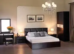 Dark bedroom set in the interior