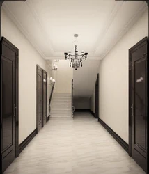 Hallway Design With Black Doors