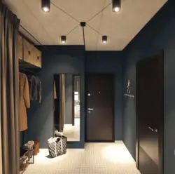 Hallway design with black doors